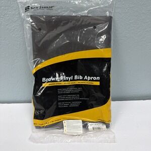 APRON San Jamar Waterproof Bib Apron Brown Vinyl 604VBA37-BR 25"x37"